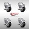 Service Caster 3.5 Inch SS Black Polyurethane Wheel Swivel Bolt Hole Caster Set with Brake SCC SCC-SSBH20S3514-PPUB-BLK-TLB-4 - alternate 5